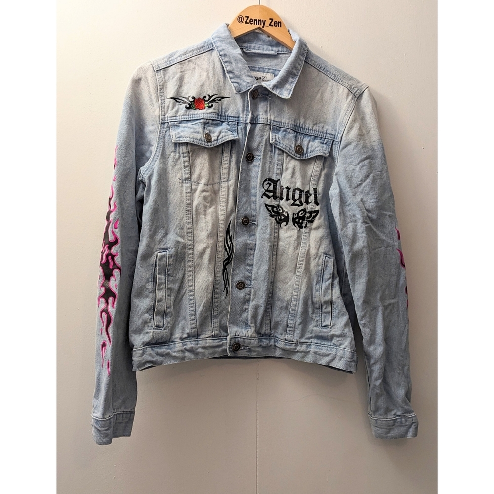 Rue21 | Semi Distressed Light blue Jean Jacket | Size L